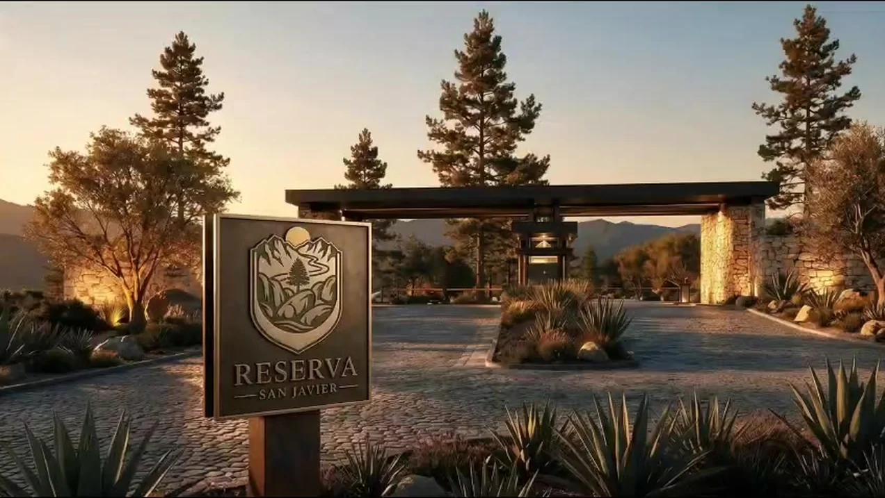 Acceso a Reserva San Javier iluminado al atardecer
